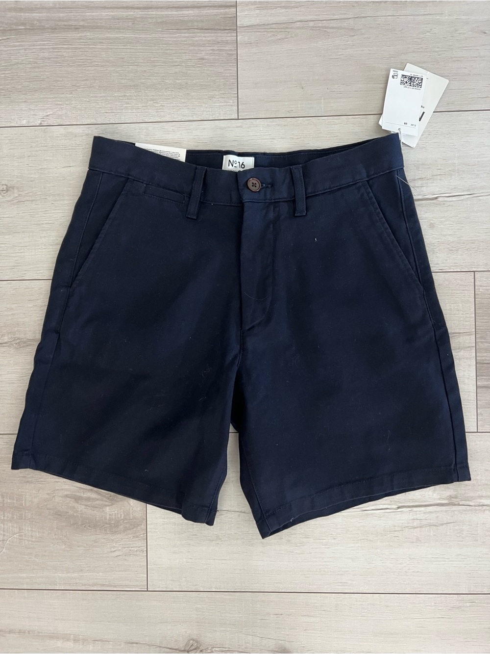 H&M Men's Navy Flat-Front Chino Shorts